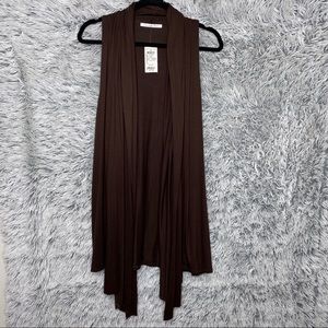 Charlotte Russe Brown Sleeveless Vest Cover-up